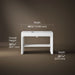 3/4 view of product with dimensions
