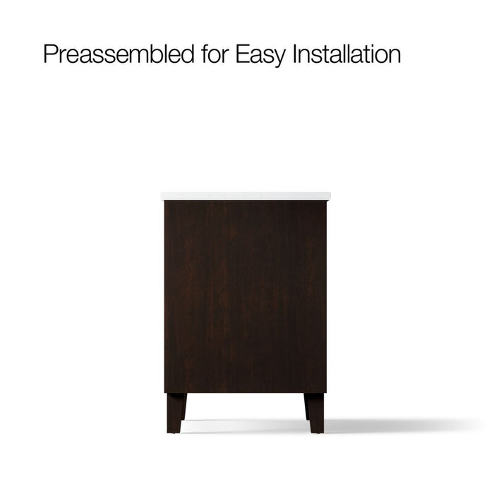 KOHLER K-CM99527-BD1 Poplin 24" bathroom vanity cabinet with sink and quartz top, claret suede - view 3