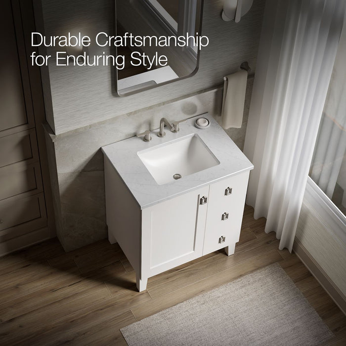 KOHLER K-CM99530-BD1 Poplin 30" bathroom vanity cabinet with sink and quartz top