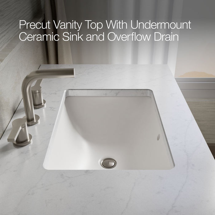 KOHLER K-CM99533-BD1 Poplin 36" bathroom vanity cabinet with sink and quartz top, linen white - view 4