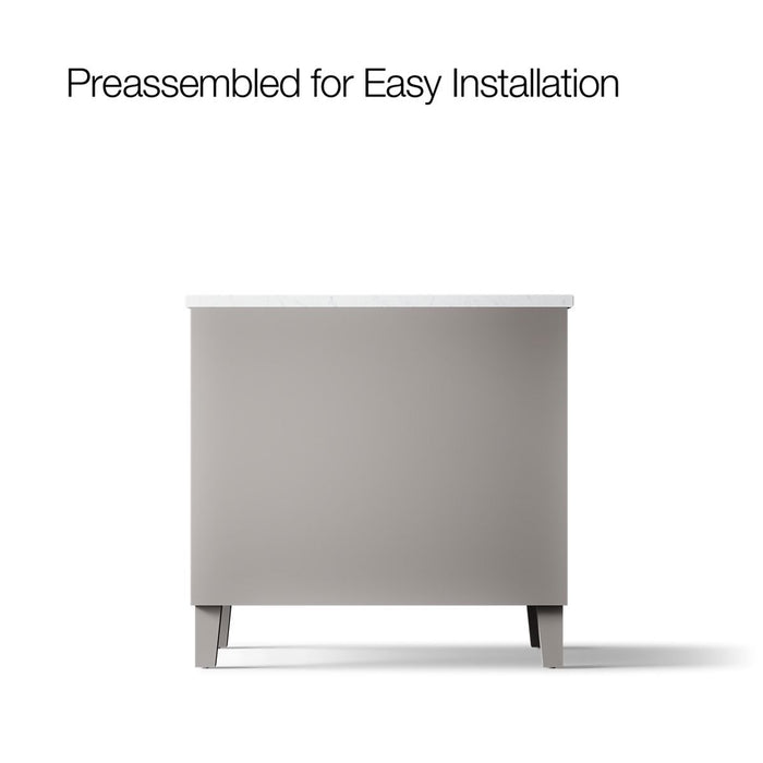 KOHLER K-CM99533-BD1 Poplin 36" bathroom vanity cabinet with sink and quartz top, mohair grey - view 3