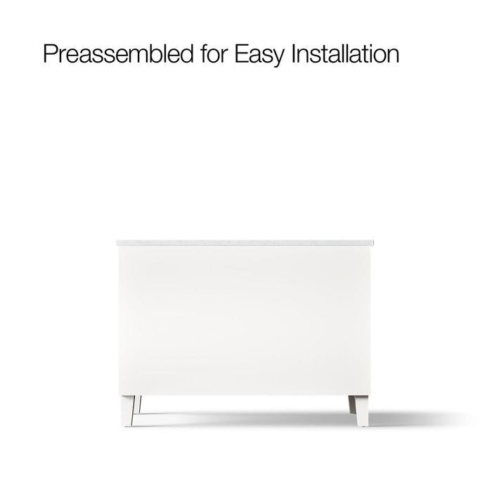 KOHLER K-CM99535-BD1 Poplin 48" bathroom vanity cabinet with sink and quartz top, linen white - view 3