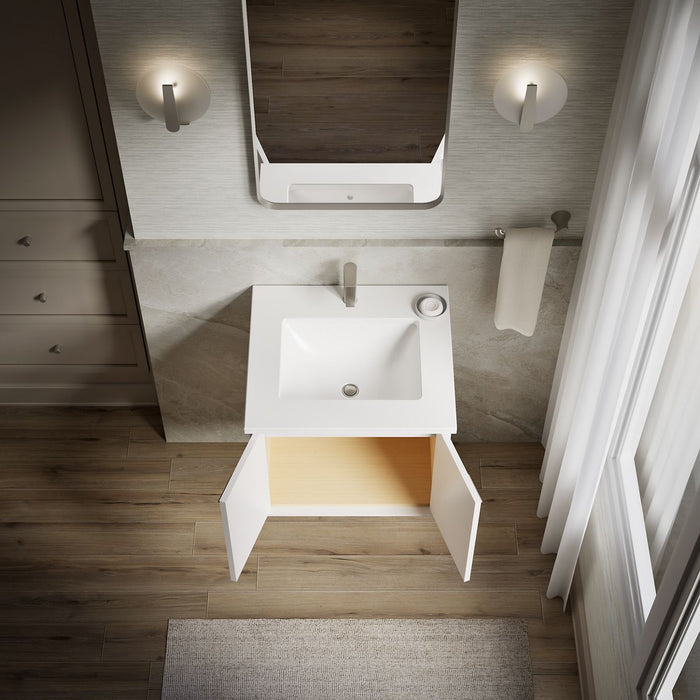 KOHLER K-CM99539-BD1 Jute 24" wall-hung bathroom vanity cabinet with sink and quartz top, linen white - view 2