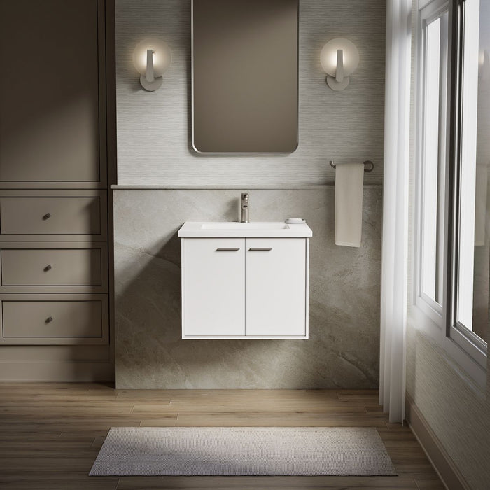 KOHLER K-CM99539-BD1 Jute 24" wall-hung bathroom vanity cabinet with sink and quartz top, linen white - view 4