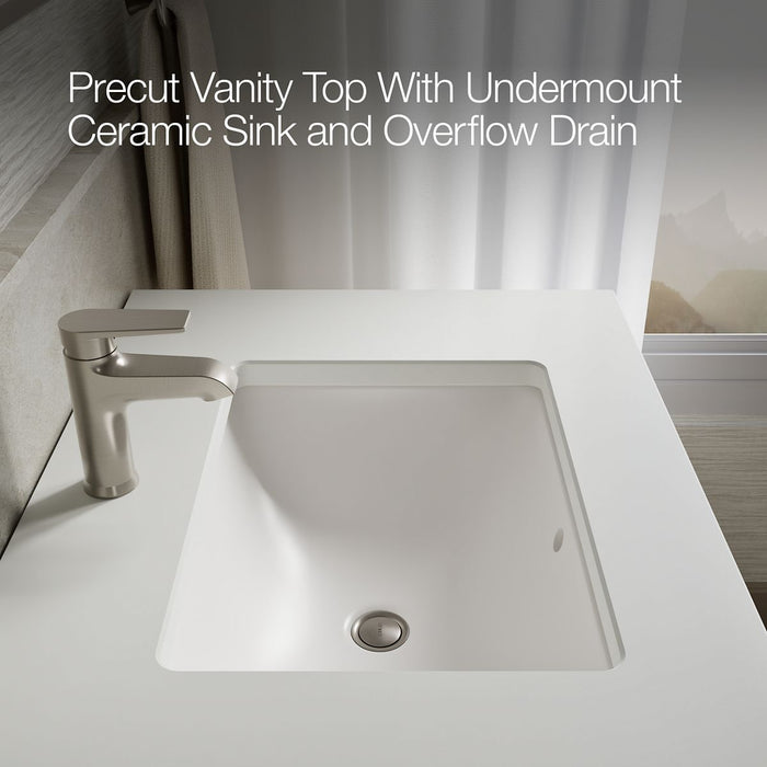 KOHLER K-CM99541-BD1 Jute 31" wall-hung bathroom vanity cabinet with sink and quartz top, linen white - view 5