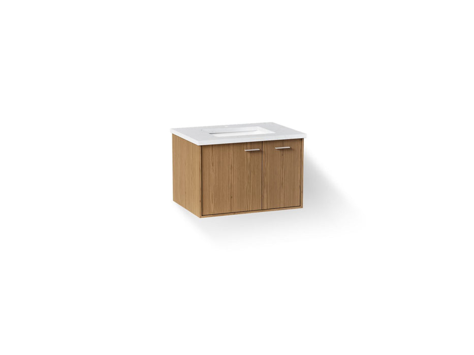 KOHLER K-CM99541-BD1 Jute 31" wall-hung bathroom vanity cabinet with sink and quartz top, walnut flax