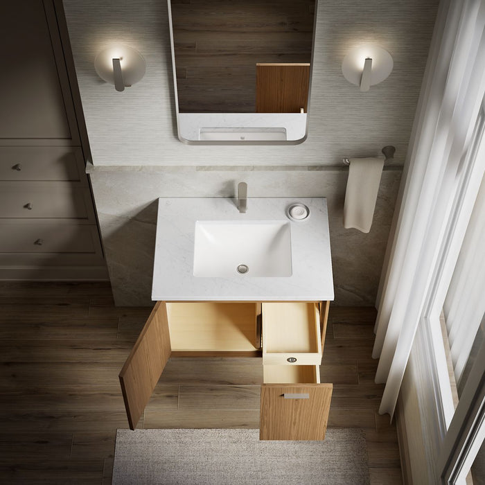 KOHLER K-CM99541-BD1 Jute 31" wall-hung bathroom vanity cabinet with sink and quartz top, walnut flax - view 3