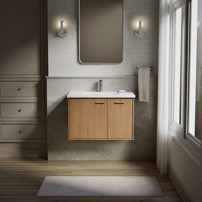 KOHLER K-CM99541-BD1 Jute 31" wall-hung bathroom vanity cabinet with sink and quartz top, walnut flax - view 4
