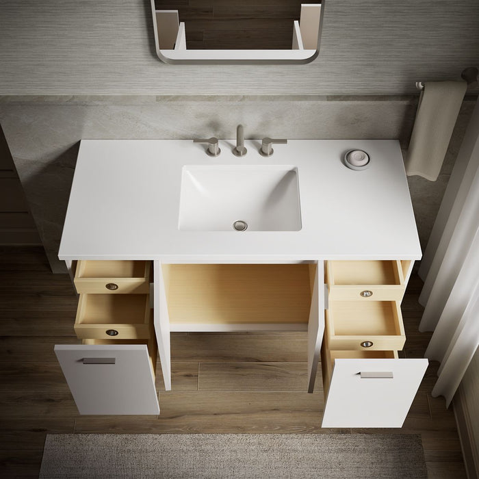KOHLER K-CM99544-BD1 Jute 48" wall-hung bathroom vanity cabinet with sink and quartz top, linen white - view 3