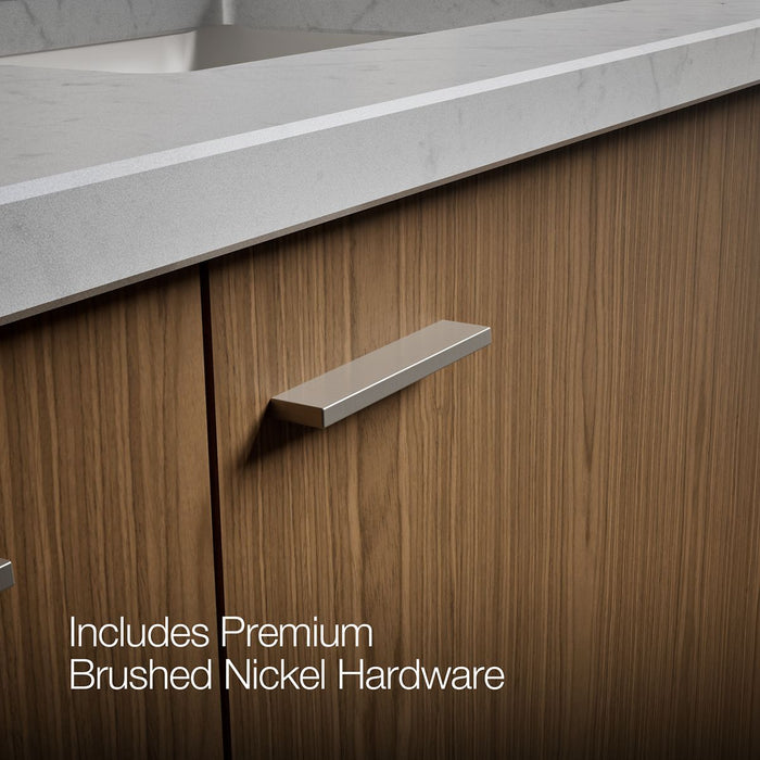 KOHLER K-CM99548-BD1 Jute 60" wall-hung bathroom vanity cabinet with sinks and quartz top, walnut flax - view 5