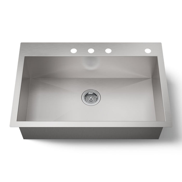 KOHLER K-RH20912 Lyric 32" Undermount Single-bowl Kitchen Sink, Stainless Steel - 3/4 view of product