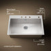 3/4 view of product with dimensions