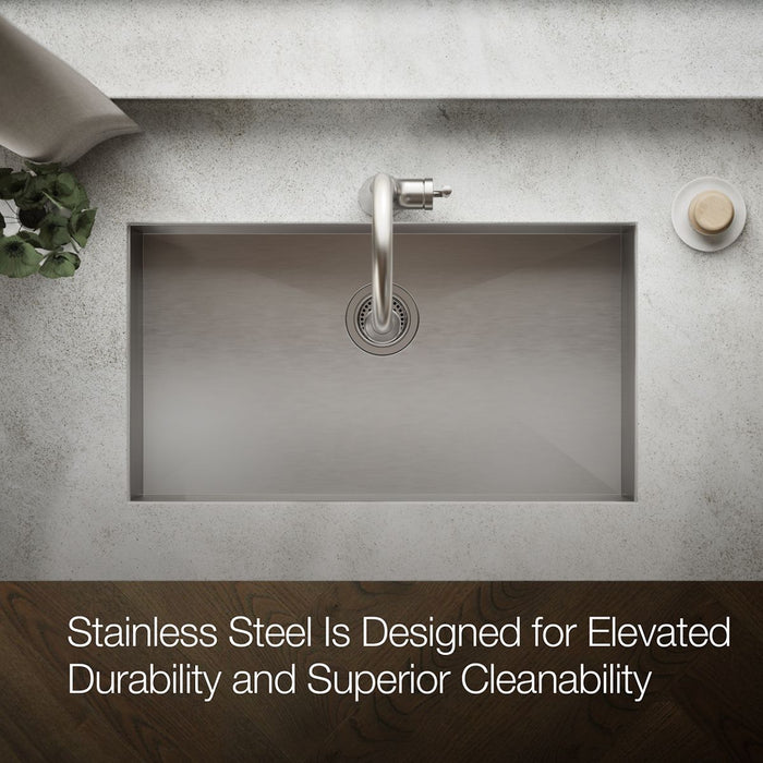 KOHLER K-RH20912 Lyric 32" Undermount Single-bowl Kitchen Sink, Stainless Steel - Detail image of a product feature