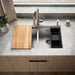 KOHLER K-RH23376-4PC Lyric Workstation 33" Top-/undermount Double-bowl Kitchen Sink, Stainless Steel - Shows close up detail 
