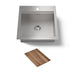 KOHLER K-RH23377-1PC Lyric Workstation 20-1/2" Top-/under-mount Single-bowl Bar Sink, Stainless Steel - 3/4 view of product