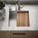 KOHLER K-RH23377-1PC Lyric Workstation 20-1/2" Top-/under-mount Single-bowl Bar Sink, Stainless Steel - Shows close up detail