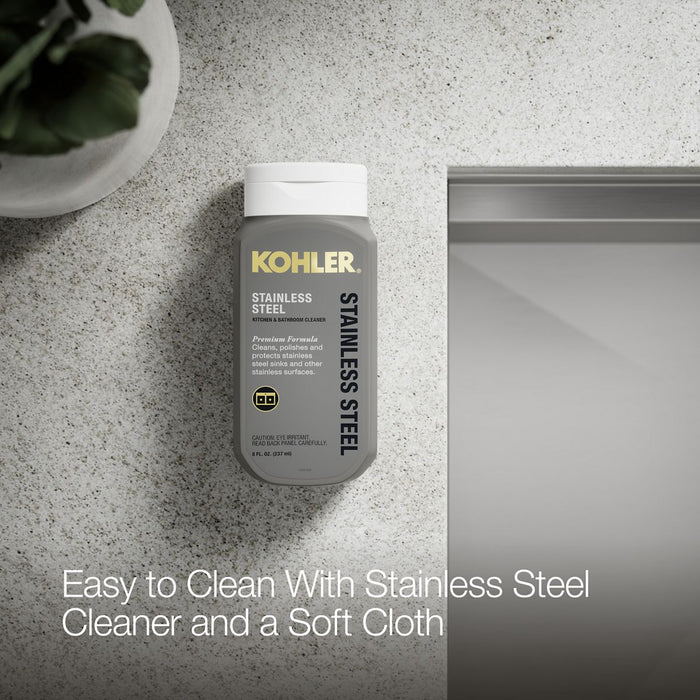 KOHLER K-RH23377-1PC Lyric Workstation 20-1/2" Top-/under-mount Single-bowl Bar Sink, Stainless Steel - Detail image of a pro
