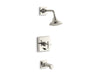 KOHLER K-T13133-3A Pinstripe Rite-Temp bath and shower trim kit with push-button diverter and cross handle, 2.5 gpm,...