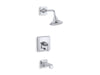 KOHLER K-T13133-4A Pinstripe Rite-Temp bath and shower trim kit with push-button diverter and lever handle, 2.5 gpm,...