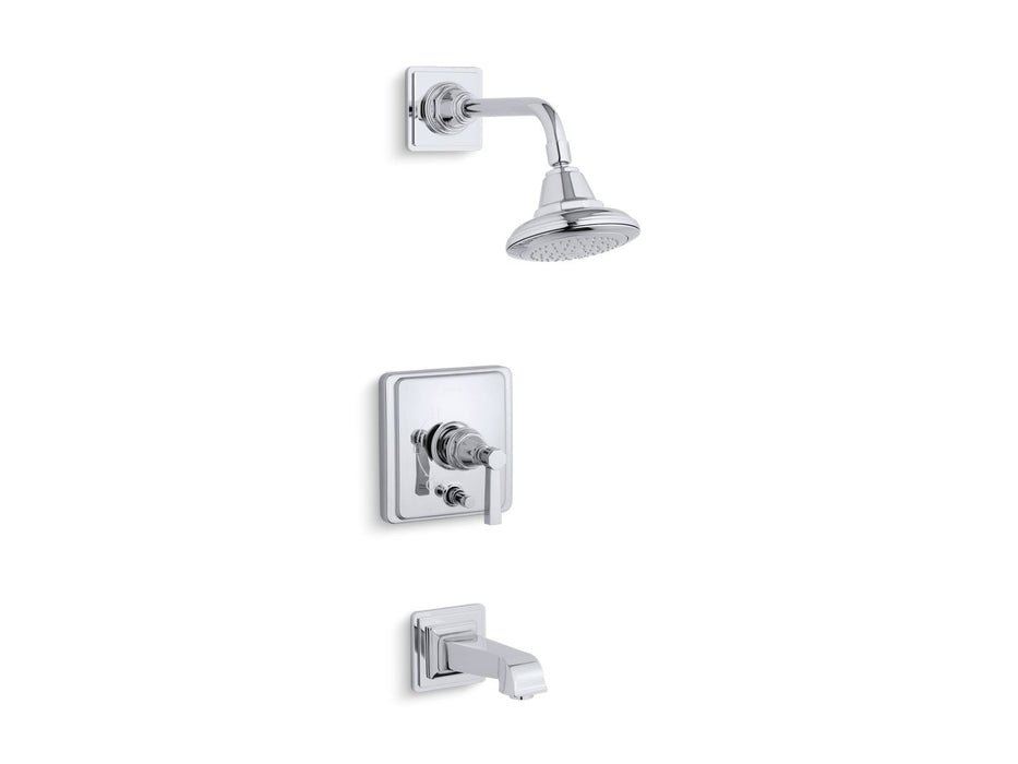 KOHLER K-T13133-4A Pinstripe Rite-Temp bath and shower trim kit with push-button diverter and lever handle, 2.5 gpm,...