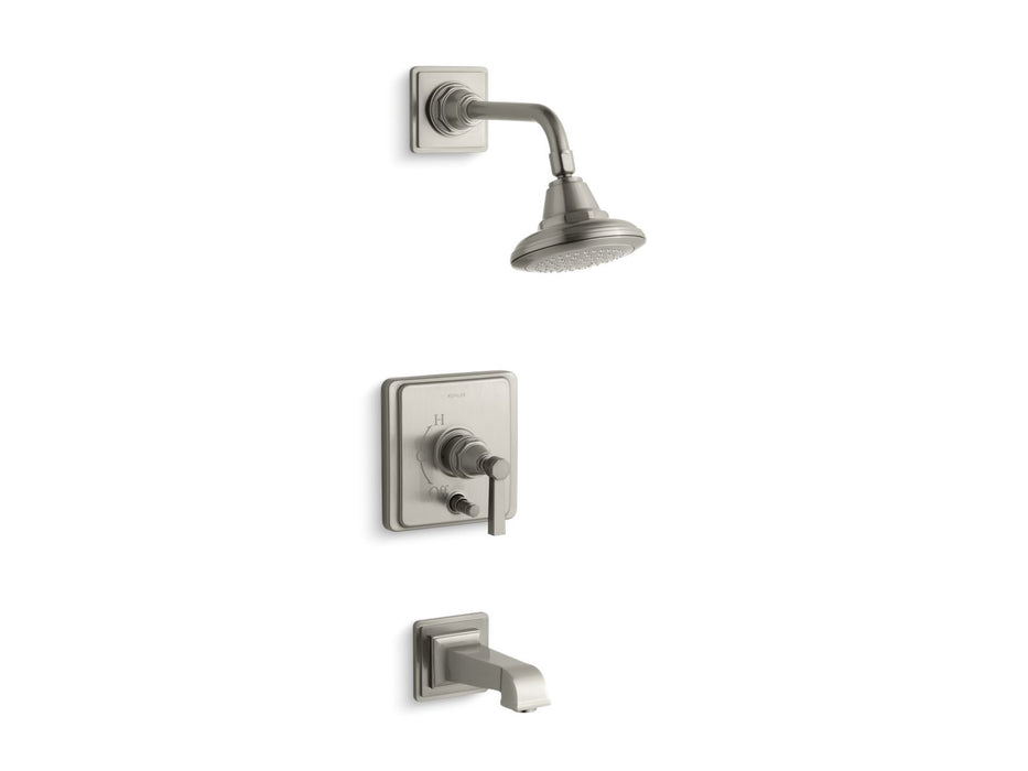 KOHLER K-T13133-4A Pinstripe Rite-Temp bath and shower trim kit with push-button diverter and lever handle, 2.5 gpm,...