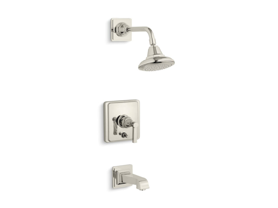 KOHLER K-T13133-4A Pinstripe Rite-Temp bath and shower trim kit with push-button diverter and lever handle, 2.5 gpm,...