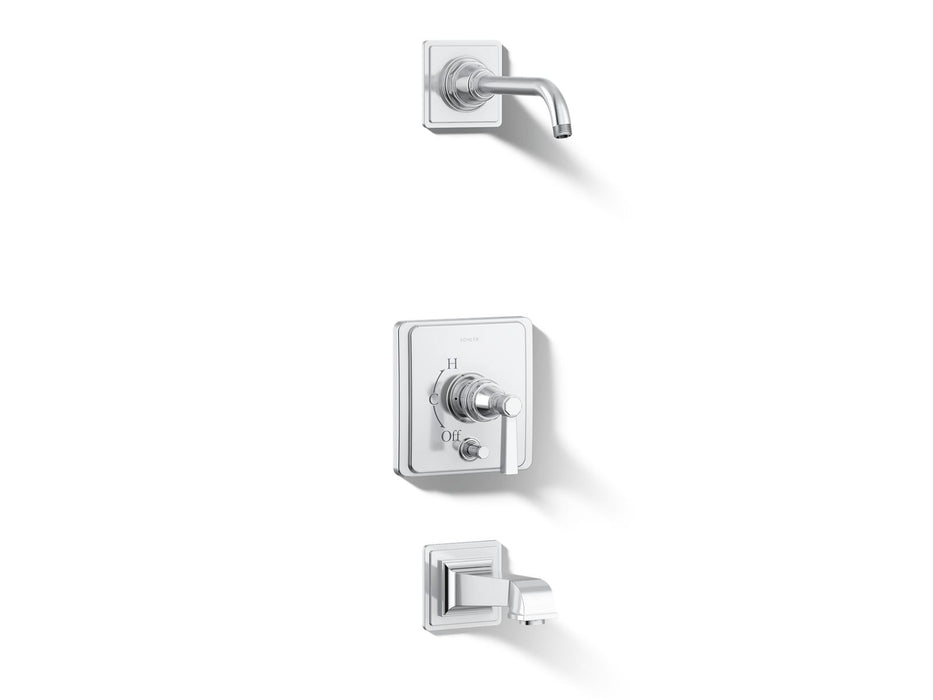 KOHLER K-T13133-4AL Pinstripe Rite-Temp bath and shower trim kit with push-button diverter and lever handle, without...