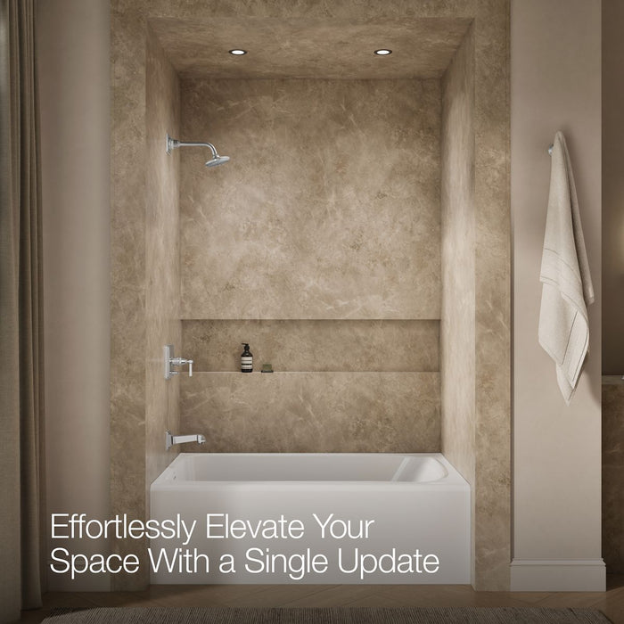KOHLER K-T13133-4AL Pinstripe Rite-Temp bath and shower trim kit with push-button diverter and lever handle, without...