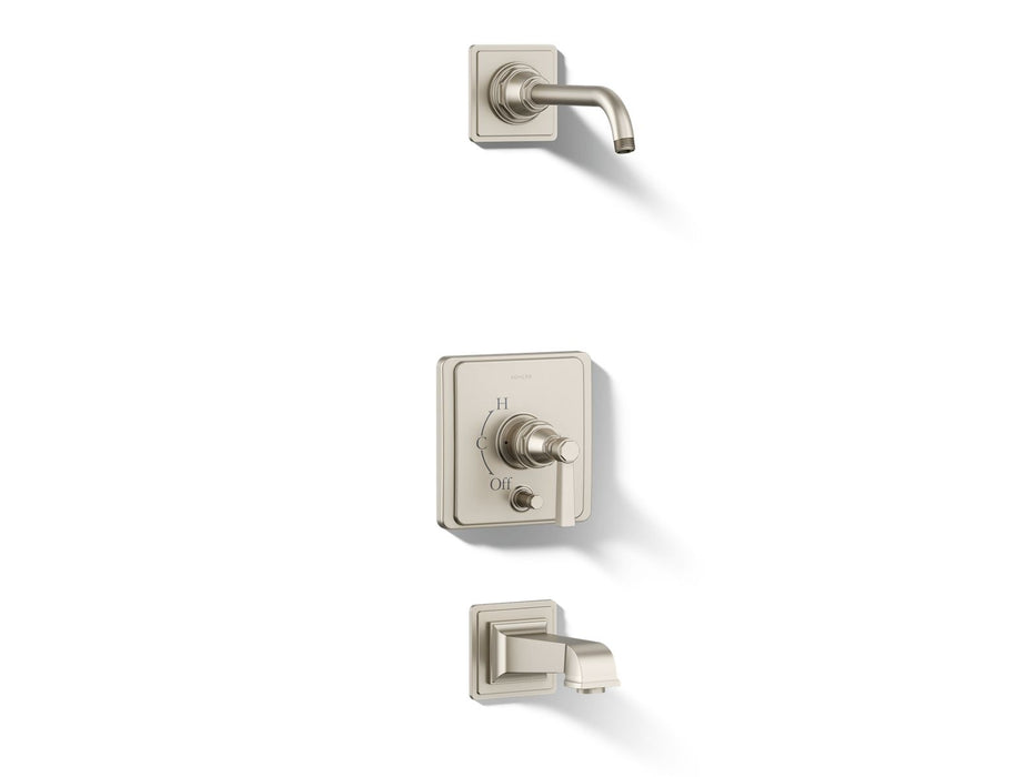 KOHLER K-T13133-4AL Pinstripe Rite-Temp bath and shower trim kit with push-button diverter and lever handle, without...