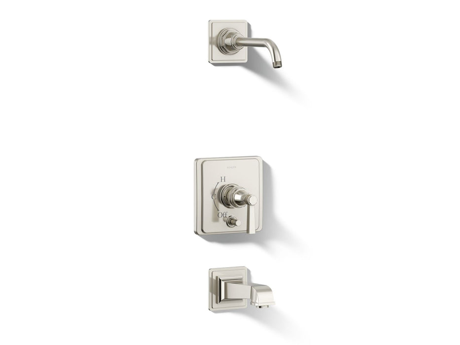 KOHLER K-T13133-4AL Pinstripe Rite-Temp bath and shower trim kit with push-button diverter and lever handle, without...