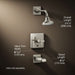 3/4 view of product with dimensions