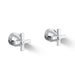 KOHLER K-T13141-3A Pinstripe Deck-mount bath faucet handle trim with Cross design, polished chrome