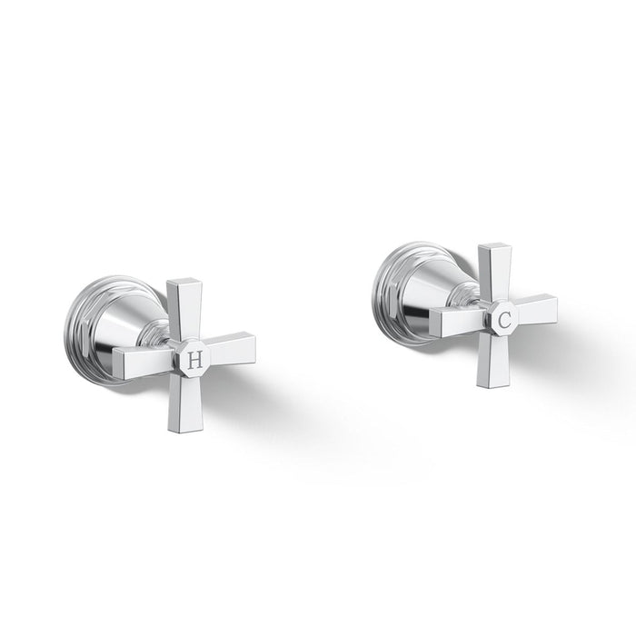 KOHLER K-T13141-3A Pinstripe Deck-mount bath faucet handle trim with Cross design