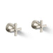 KOHLER K-T13141-3A Pinstripe Deck-mount bath faucet handle trim with Cross design, vibrant brushed nickel