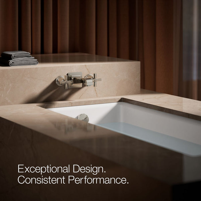 KOHLER K-T13141-3A Pinstripe Deck-mount bath faucet handle trim with Cross design