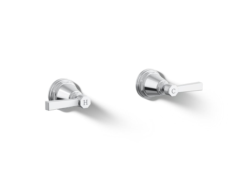 KOHLER K-T13141-4A Pinstripe Deck-mount bath faucet handle trim with Lever design, polished chrome