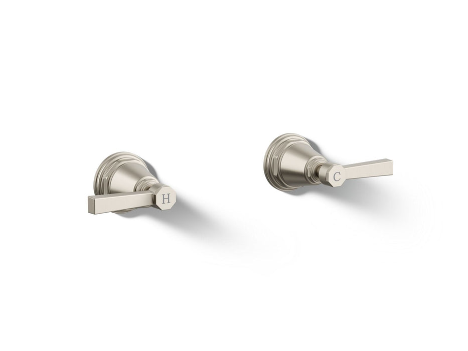 KOHLER K-T13141-4A Pinstripe Deck-mount bath faucet handle trim with Lever design, vibrant brushed nickel