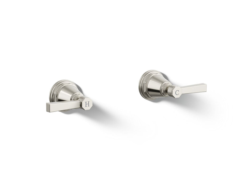 KOHLER K-T13141-4A Pinstripe Deck-mount bath faucet handle trim with Lever design, vibrant polished nickel
