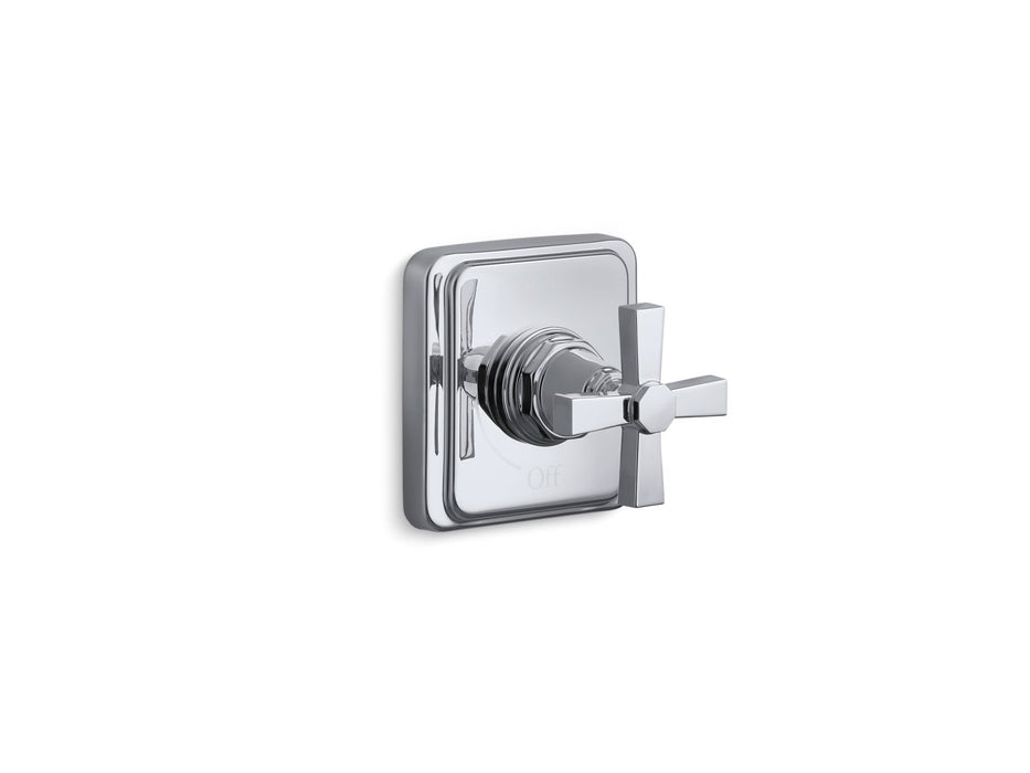 KOHLER K-T13174-3A Pinstripe MasterShower volume control valve trim with cross handle, polished chrome