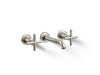 KOHLER K-T14413-3 Purist Wall-mount bathroom sink faucet trim with Cross handles, 1.2 gpm, vibrant polished nickel