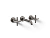 KOHLER K-T14413-3 Purist Wall-mount bathroom sink faucet trim with Cross handles, 1.2 gpm, vibrant titanium