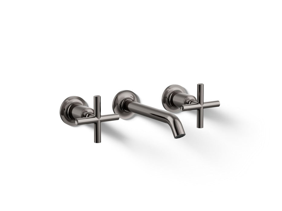 KOHLER K-T14413-3 Purist Wall-mount bathroom sink faucet trim with Cross handles, 1.2 gpm, vibrant titanium