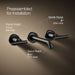 KOHLER K-T14413-4 Purist Wall-mount bathroom sink faucet trim with Lever handles, 1.2 gpm, matte black - view 2