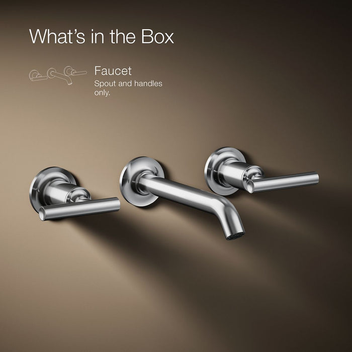 KOHLER K-T14413-4 Purist Wall-mount bathroom sink faucet trim with Lever handles, 1.2 gpm, polished chrome - view 5