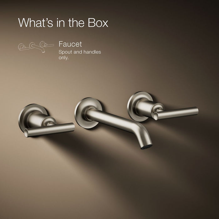 KOHLER K-T14413-4 Purist Wall-mount bathroom sink faucet trim with Lever handles, 1.2 gpm