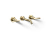 KOHLER K-T14413-4 Purist Wall-mount bathroom sink faucet trim with Lever handles, 1.2 gpm, vibrant french gold