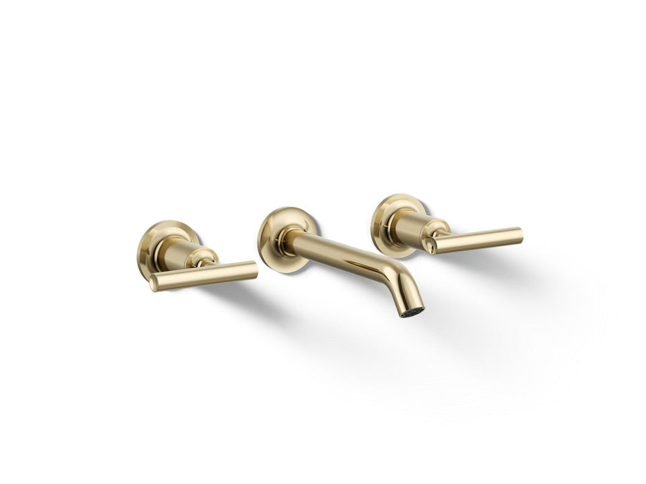 KOHLER K-T14413-4 Purist Wall-mount bathroom sink faucet trim with Lever handles, 1.2 gpm, vibrant french gold