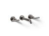 KOHLER K-T14413-4 Purist Wall-mount bathroom sink faucet trim with Lever handles, 1.2 gpm, vibrant titanium