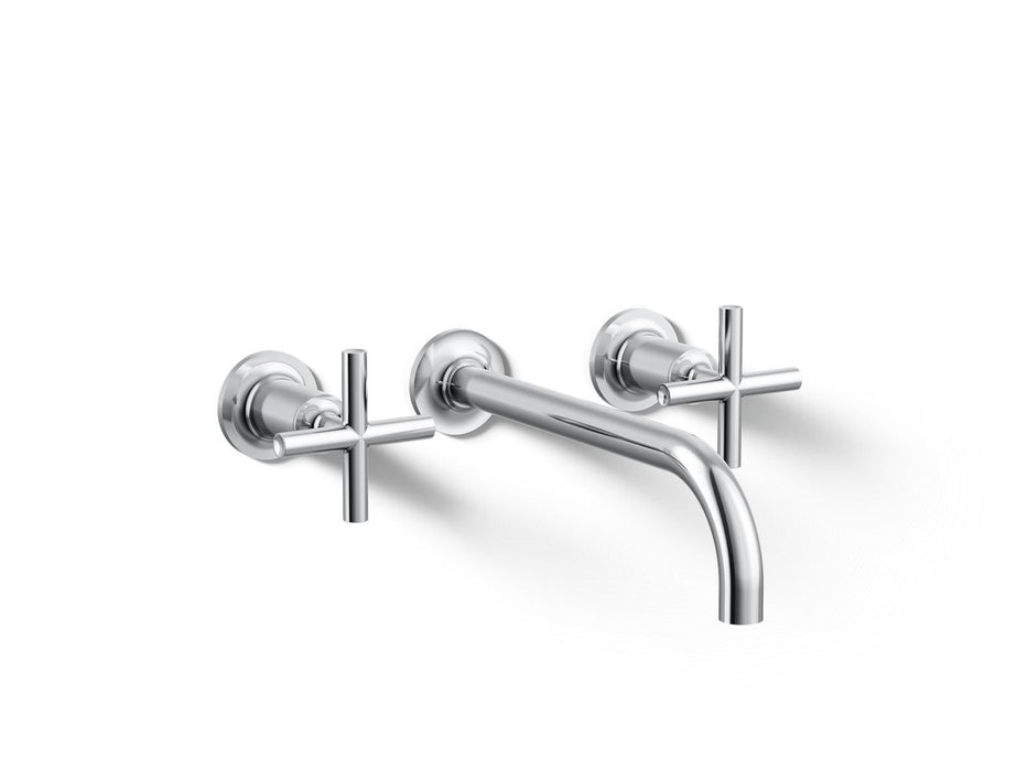 KOHLER K-T14414-3 Purist Wall-mount bathroom sink faucet trim with Cross handles, 1.2 gpm, polished chrome