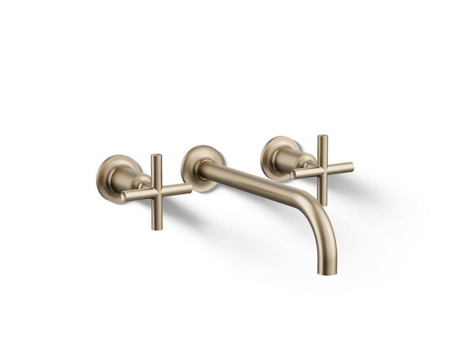 KOHLER K-T14414-3 Purist Wall-mount bathroom sink faucet trim with Cross handles, 1.2 gpm